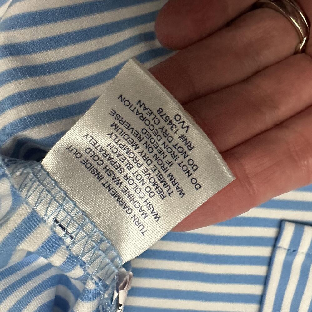 Vineyard Vines Performance Polo Shirt Mens M Blue Striped Short Sleeve Golf Logo - Picture 8 of 12